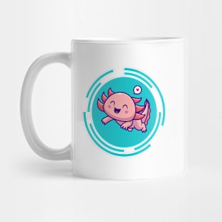 Cute Axolotl With Love Heart Mug